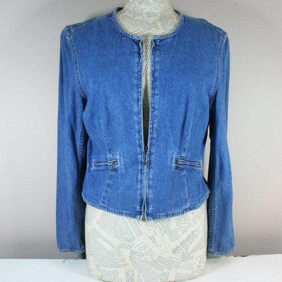 Vintage 1990's Lizwear Cropped Denim Jacket - Picture 3 of 6